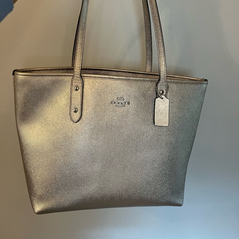 Coach Gold Metallic Tote